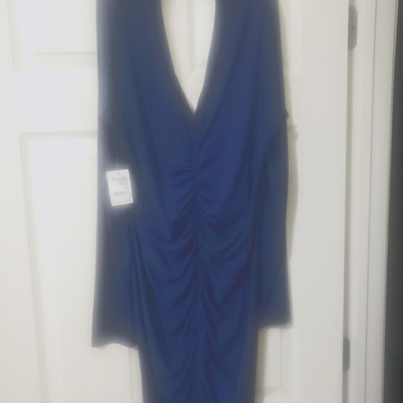 Charlotte Russe Dresses & Skirts - NWT Ruched Navy never worn figure hugging dress